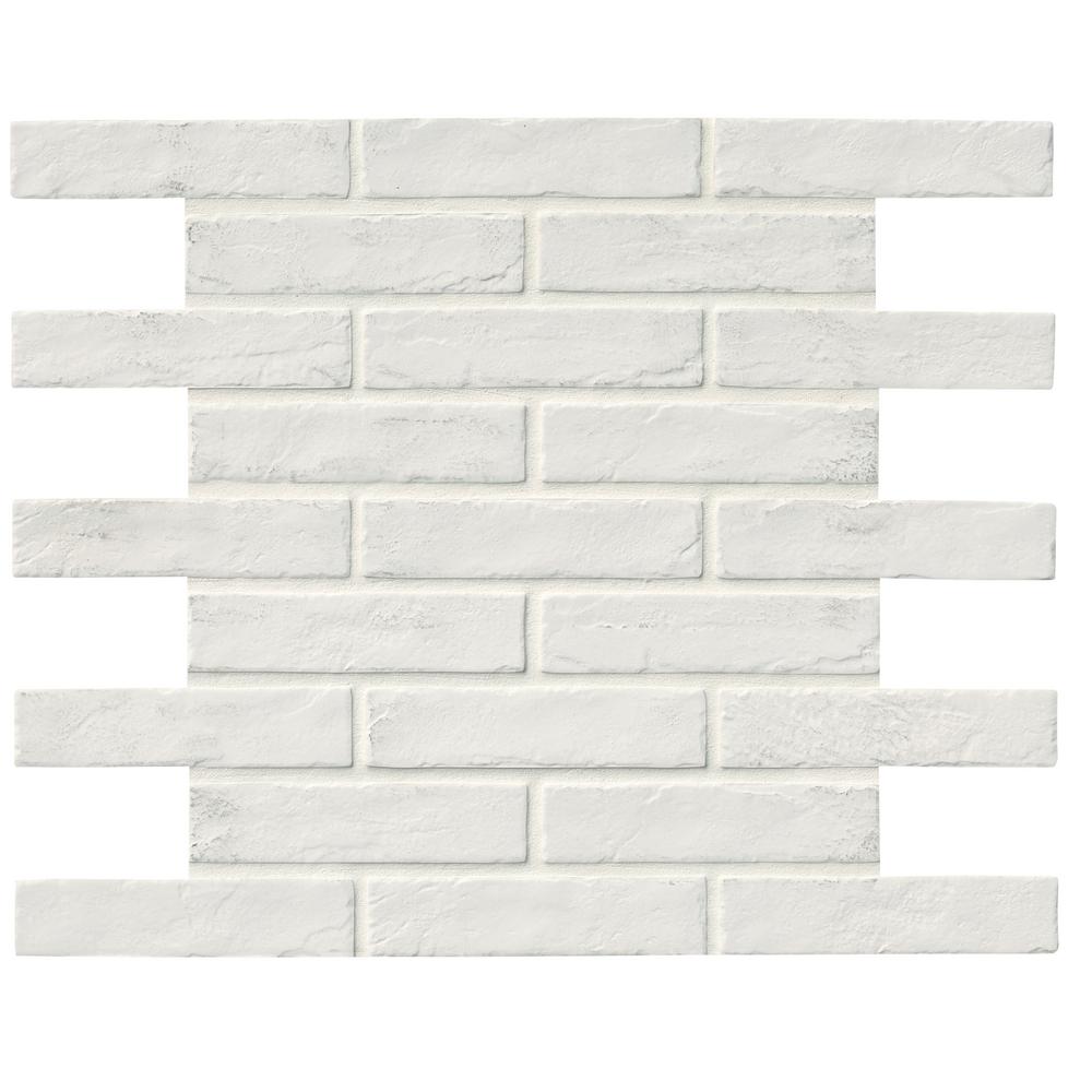 Porcelain Special Values Tile Flooring The Home Depot Capella White Brick 2 1 3 In X 10 Glazed Porcelain