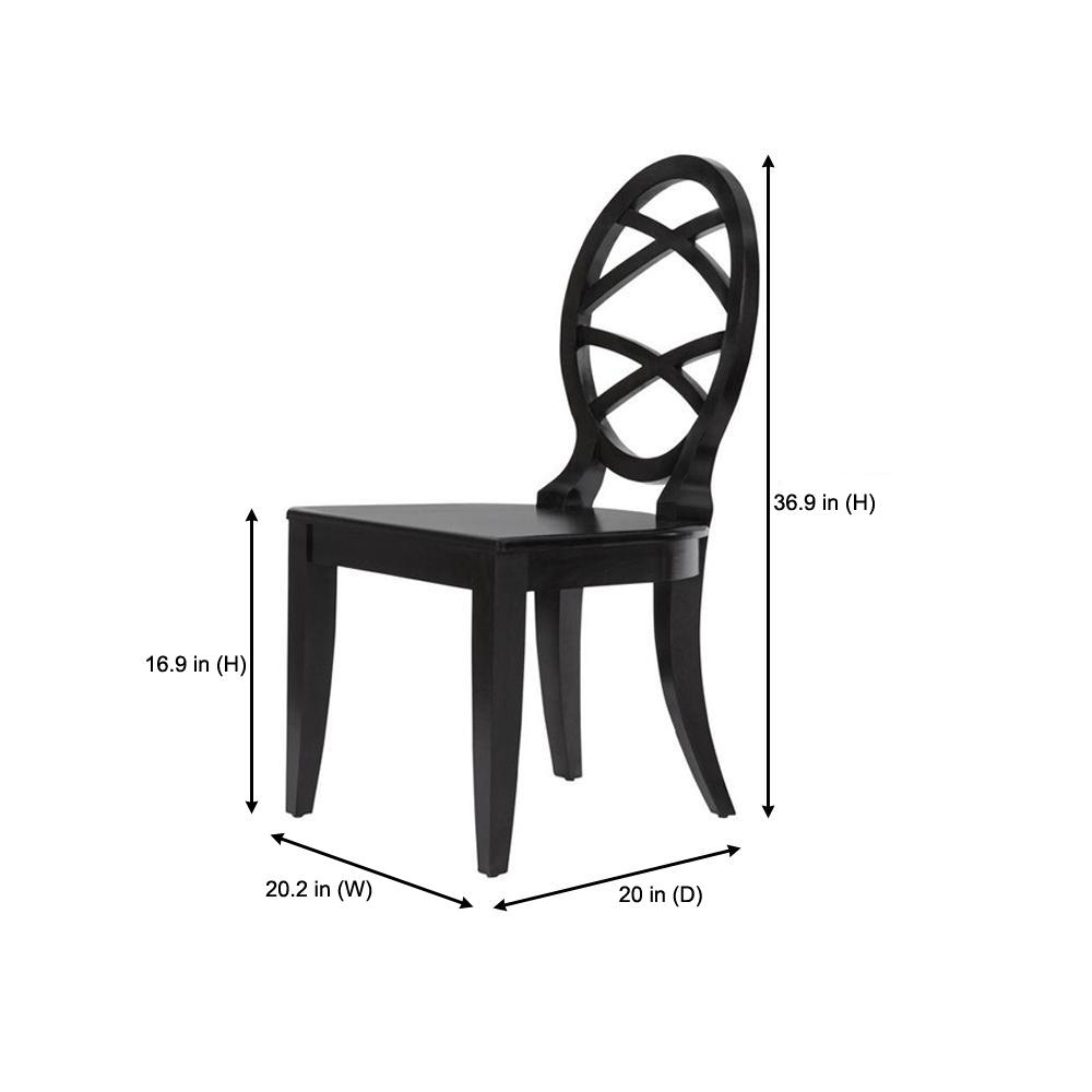 Home Decorators Collection Home Decorators Collection Ebony Wood Dining Chair With Oval Back Set Of 2 20 24 In W X 36 87 In H C 06 1 The Home Depot