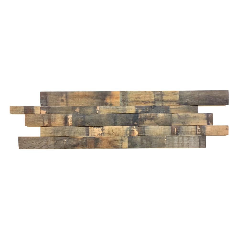 Unbranded 1 In X 39 5 In X 11 5 In Reclaimed Natural Whiskey Barrel Wood Wall Panel Abc Wsk Natu The Home Depot