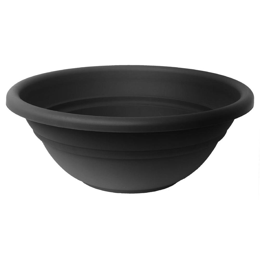 Bloem 24 in. Black Plastic Milano BowlMB212400 The Home Depot
