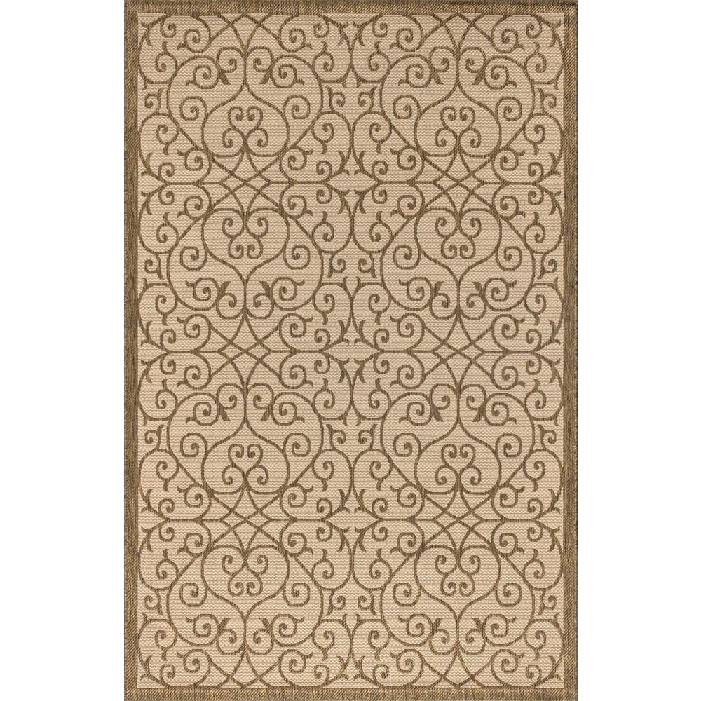 Jonathan Y Madrid Vintage Filigree Beige Brown 5 Ft 3 In X 7 Textured Weave Indoor Outdoor Area Rug
