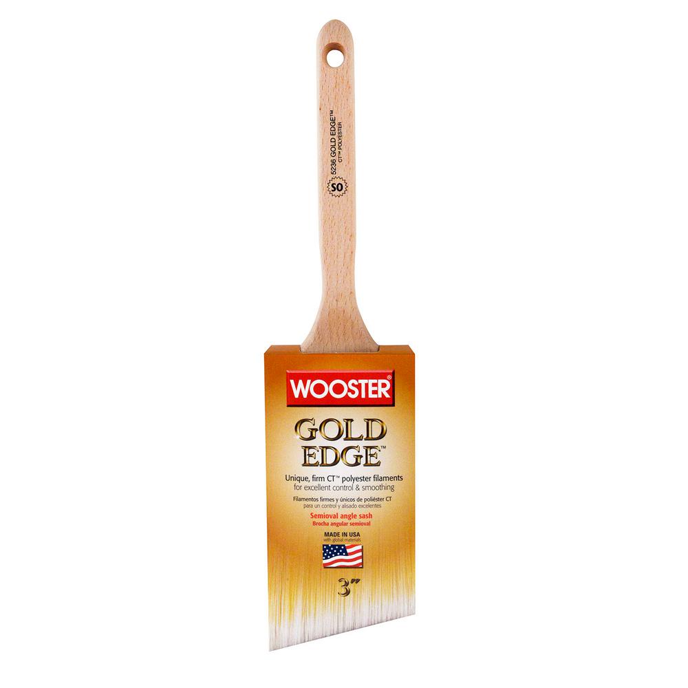 Wooster 3 in. Gold Edge Polyester Semi Oval Angle Sash Brush0052360030