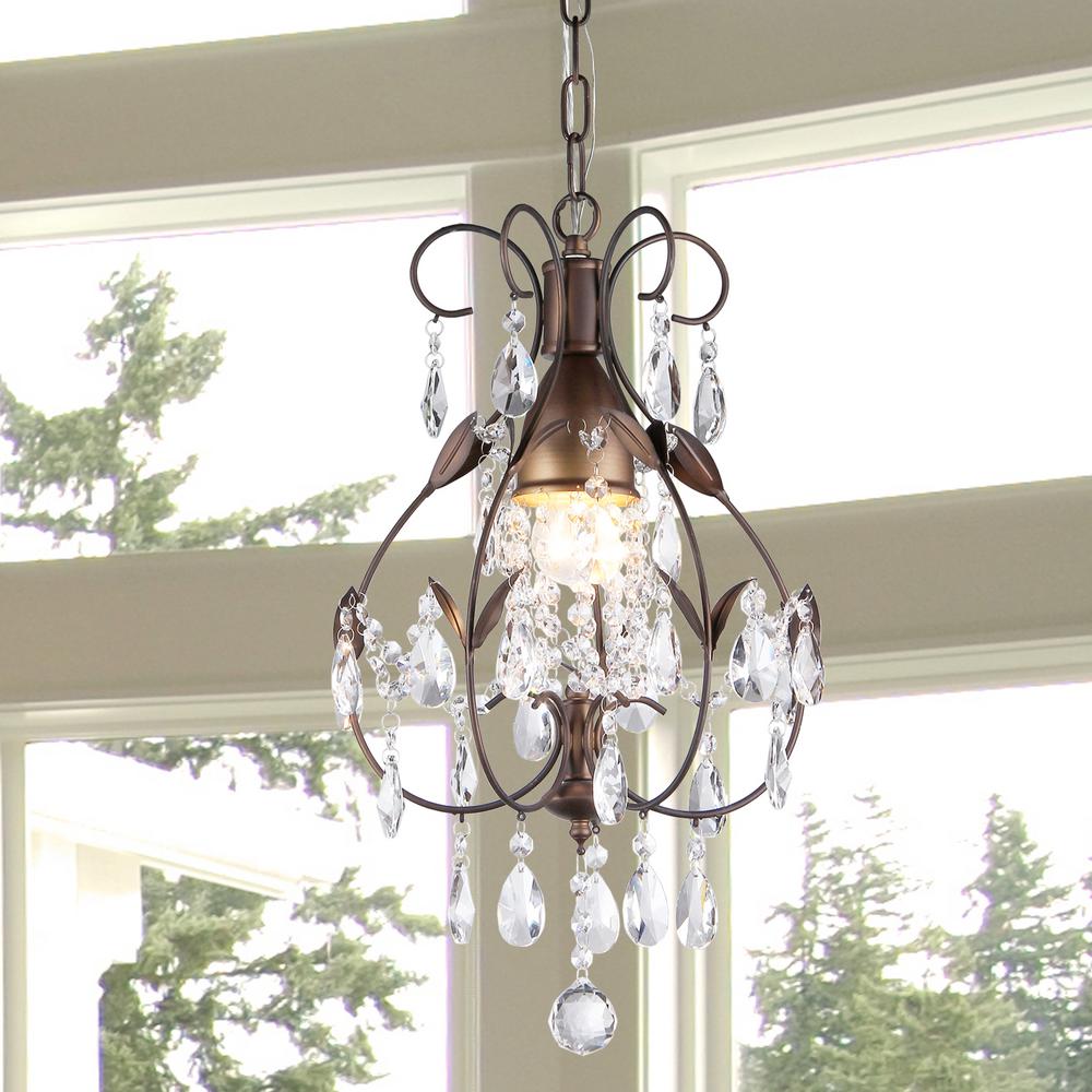 Mini Chandeliers Lighting The Home Depot Maleficent 1 Light Antique Bronze Chandelier