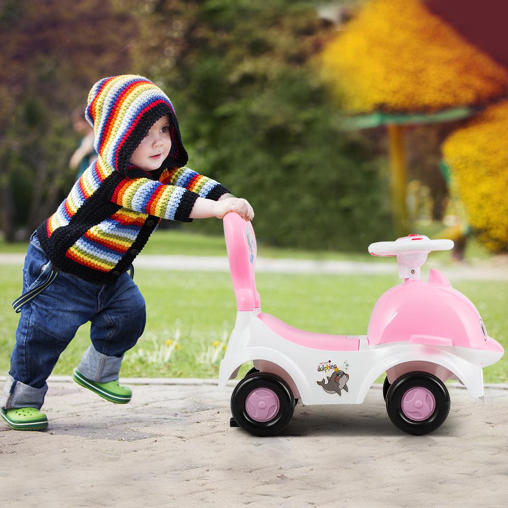 pink car baby walker