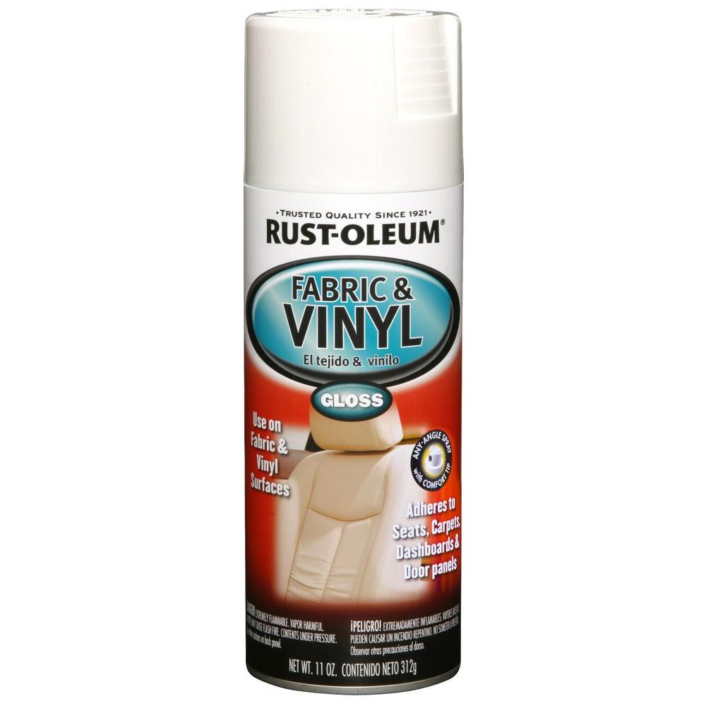 RustOleum Automotive 11 oz. Gloss White Vinyl and Fabric Spray Paint