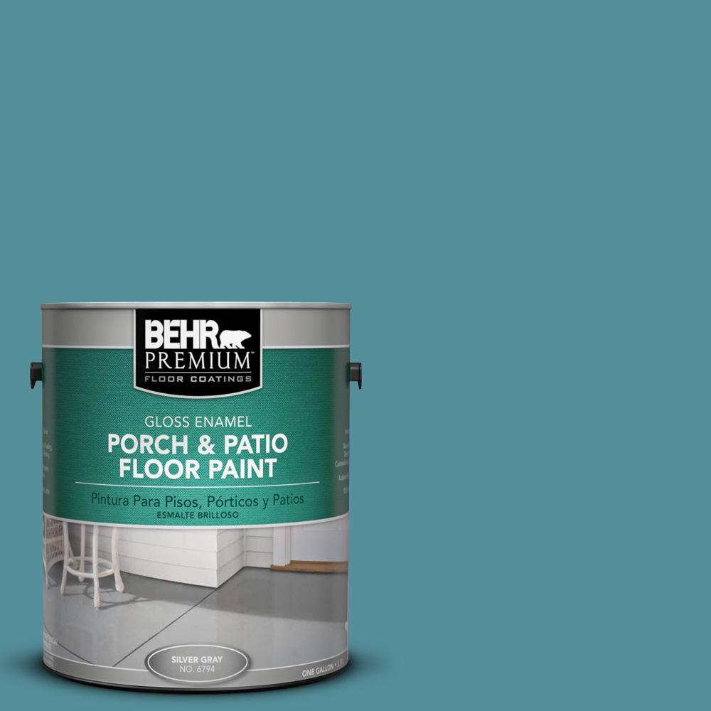 BEHR Premium 1 gal. HDCAC23A Cabana Blue Gloss Interior/Exterior Porch and Patio Floor Paint