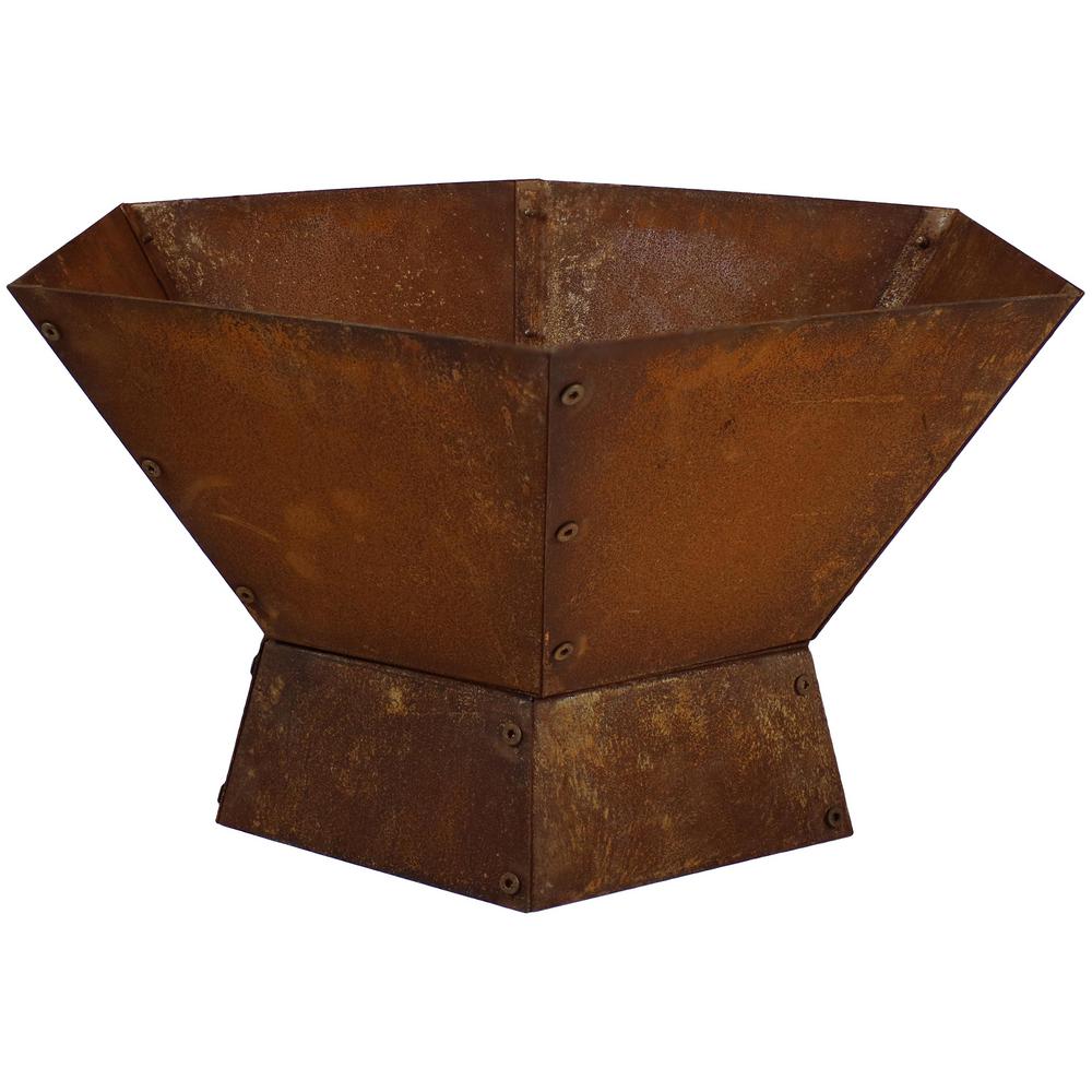 Sunnydaze Decor 23 75 In Hexagonal Steel Wood Burning Fire Pit