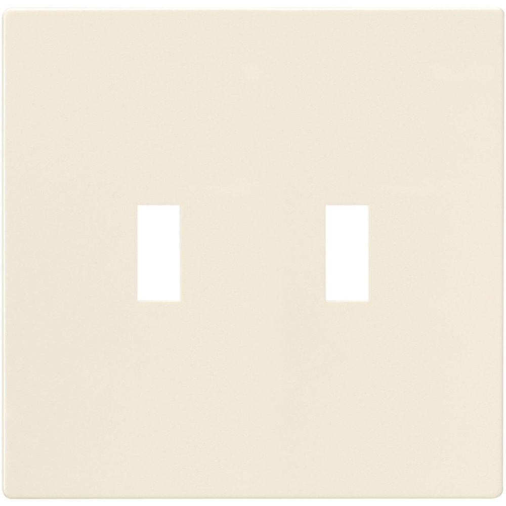 Eaton 2Gang Screwless Toggle Polycarbonate Wall Plate Light Almond