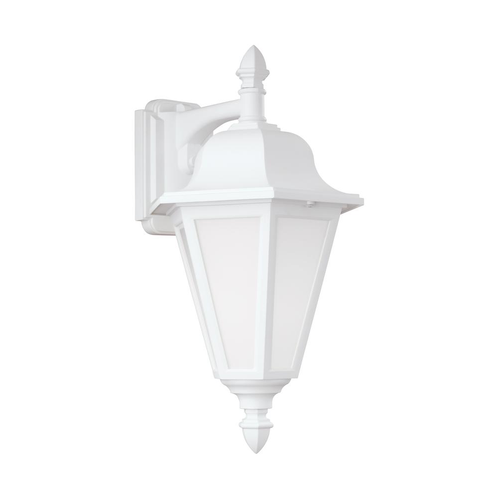 Green Matters WallMount Outdoor White LanternHD2204 The Home Depot