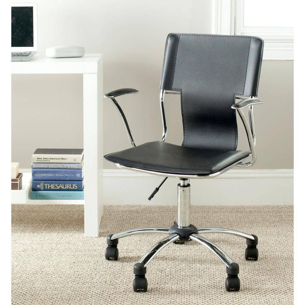 Safavieh Kyler Black Leather Office ChairFOX8511A The Home Depot