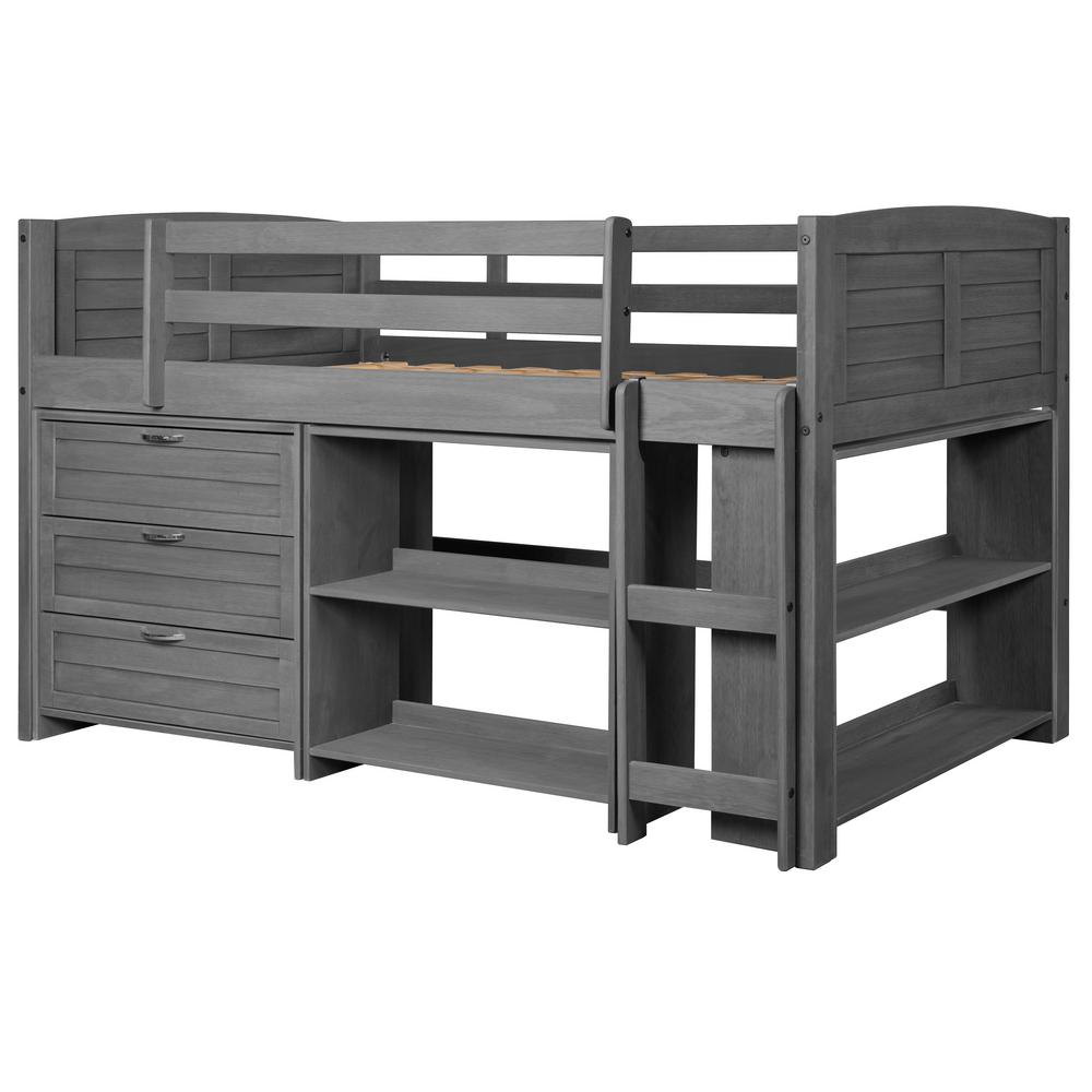 oak cabin bed with storage