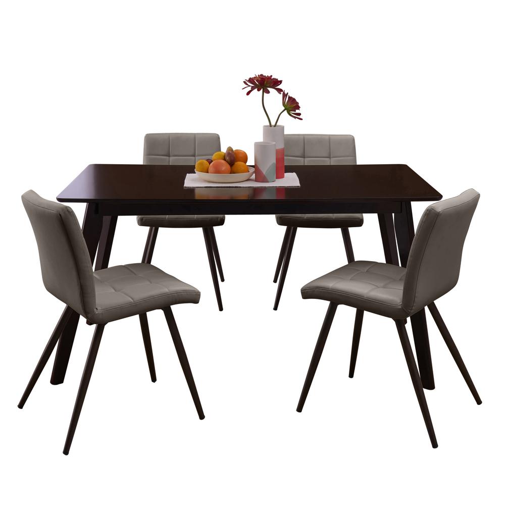 Handy Living Windsor 5 Piece Dining Set With Espresso Rectangle Handy Living Windsor 5 Piece Dining Set With Espresso Rectangle Table And Armless Upholstered Chairs In Taupe Gray Fabric 123 Kzs16 374d4 The Home