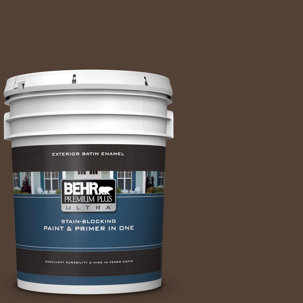 BEHR Premium Plus Ultra 5 gal. PPF51 Dark Walnut Satin