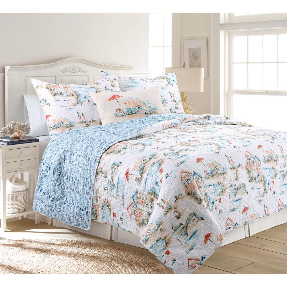 Beach Club 2 Piece Multicolored Twin Quilt Set 38409 The Home Depot
