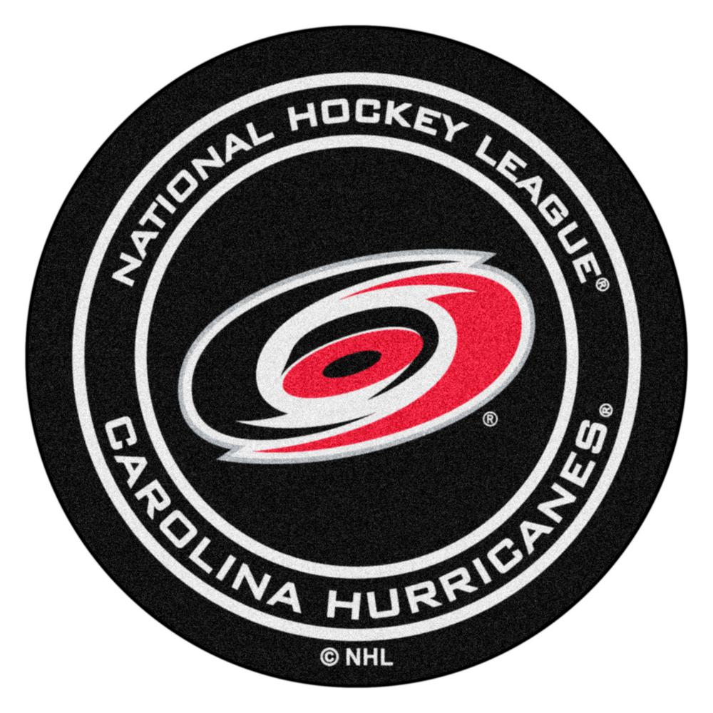 FANMATS Carolina Hurricanes Black 27 in. Round Hockey Puck ...