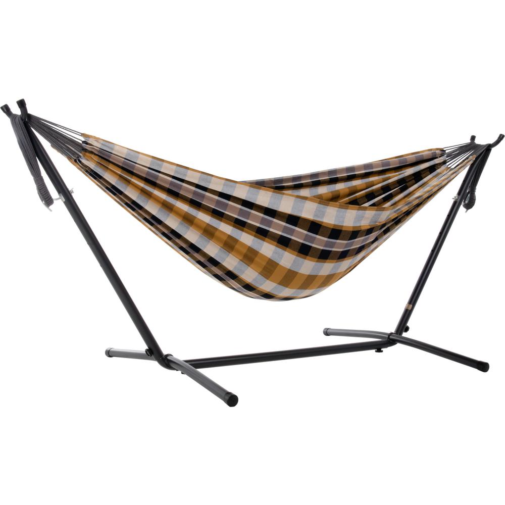 Vivere 9 Ft Portable Cotton Hammock With Stand In Gold Coast Uhsdo9 Portable Cotton Hammock With Stand In Gold Coast