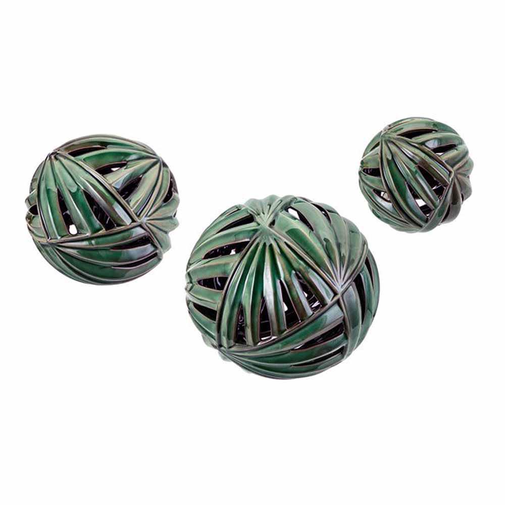 Imax Palmetto Wall Or Deco Balls Set Of 3 26239 3 The Home Depot