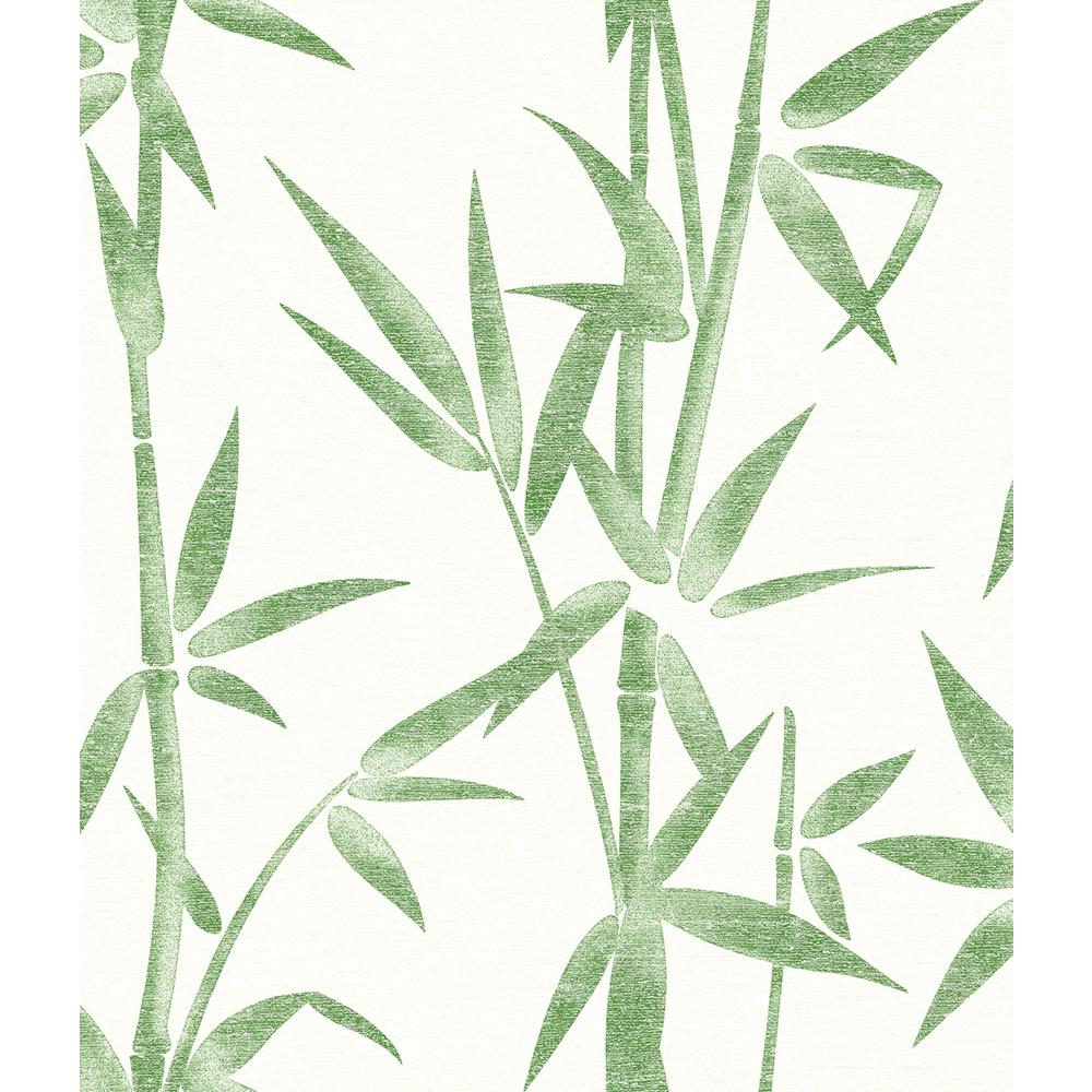 Brewster 8 in. x 10 in. Catasetum Green Bamboo Wallpaper ...