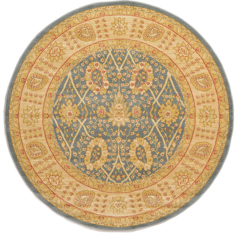 Unique Loom Palace Light Blue 6' x 6' Round Rug3125783 The Home Depot