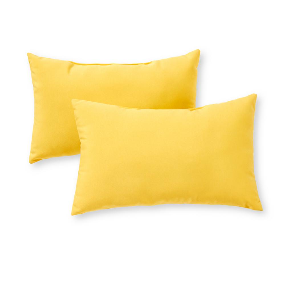 Greendale Home Fashions Solid Sunbeam Yellow Lumbar Outdoor Throw