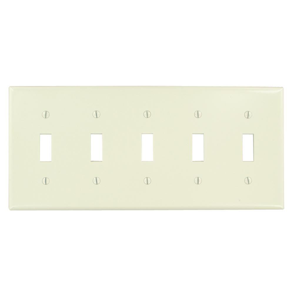 Leviton Almond 5 Gang Toggle Wall Plate 1 Pack 78023 The Home Depot - Leviton Wood Wall Plates Leviton Almond 5 Gang Toggle Wall Plate 1 Pack 78023 The Home Depot - Leviton Wood Wall Plates