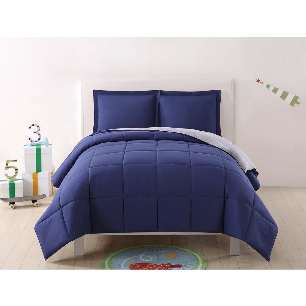 My World Anytime 2 Piece Navy And Grey Twin Xl Comforter Set Cs2016ngtx 1500 The Home Depot