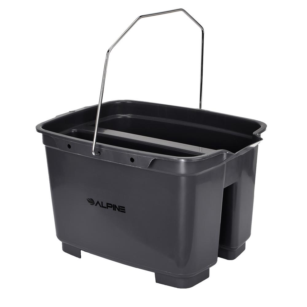 Alpine Industries 19 5 Qt Gray Divided Organizer Plastic Cleaning Caddy 486 D The Home Depot