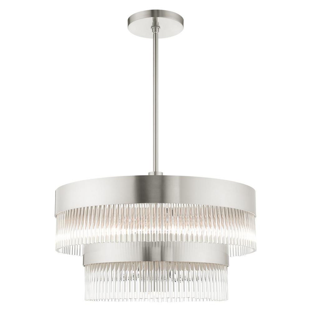 Livex Lighting Norwich 4-Light Brushed Nickel Drum Chandelier with ...