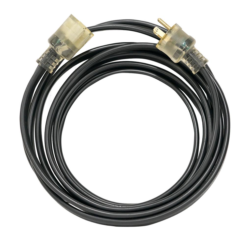 Black Flat Extension Cord 50 ft. 12/3 Cable Jacket Electric Plug Clear PVC eBay