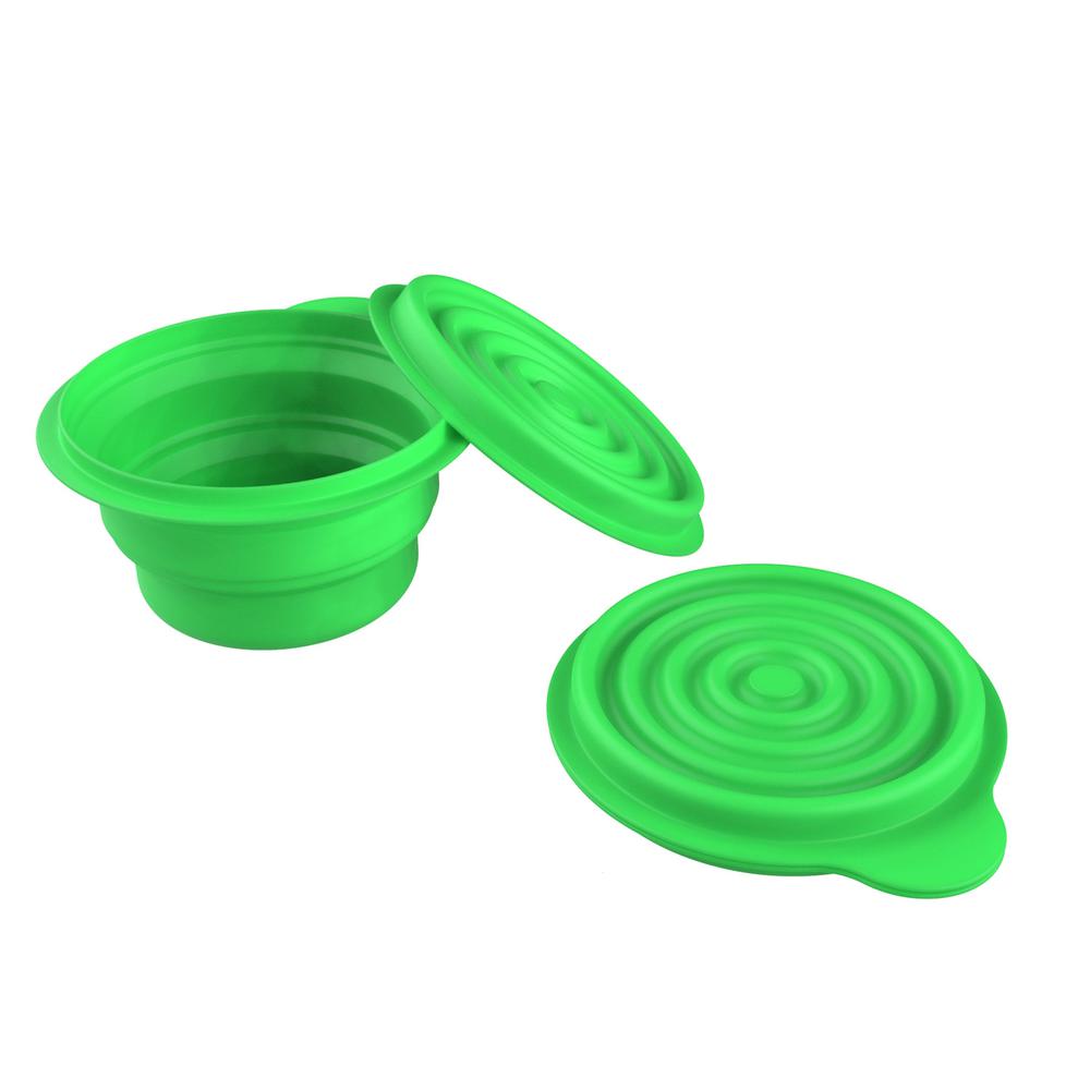 Wakeman Outdoors Collapsible Bowls With Lids In Green 2 Pack