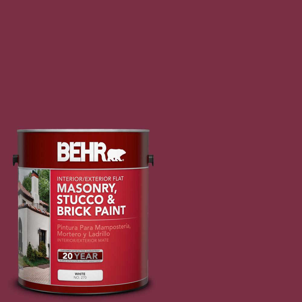 Behr 1 Gal Ppu1 13 Ed Wine Flat Interior Exterior Masonry Ppu1 13 Ed Wine Flat Interior Exterior Masonry Stucco And Brick Paint