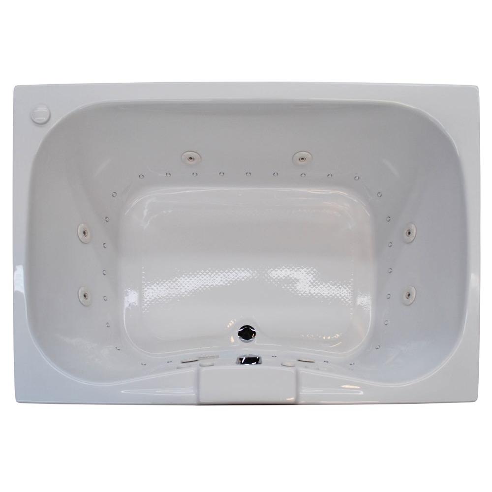 Universal Tubs Rhode Diamond Series 5 Ft Right Pump Rectangular Drop In Whirlpool And Air Bath Tub In White