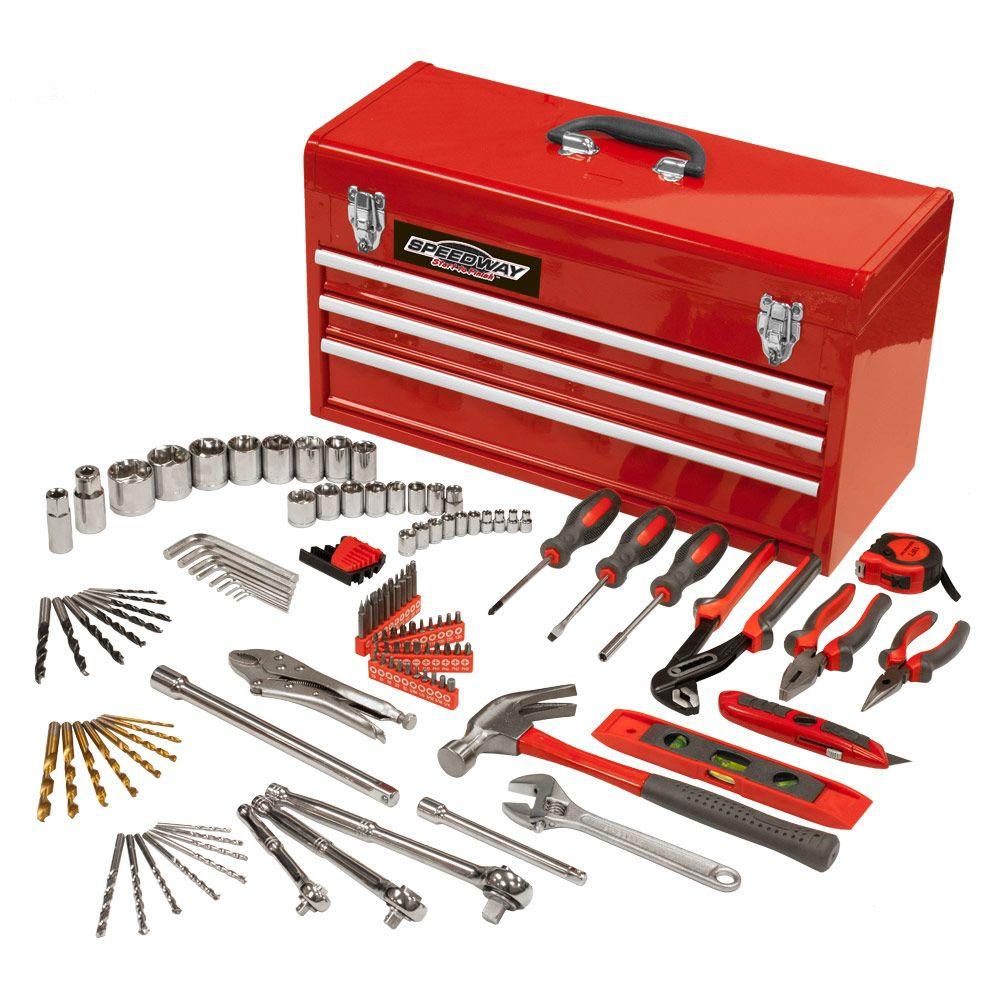 Speedway 24 In 3 Drawer Steel Tool Chest With Bonus Tool Set 118