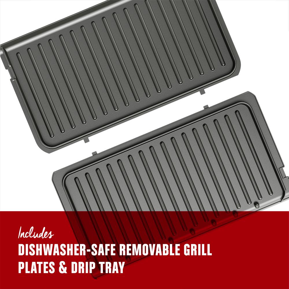 Foreman Rapid Grill 80 sq. in. Black Removable Plate Electric Indoor Grill and Panini