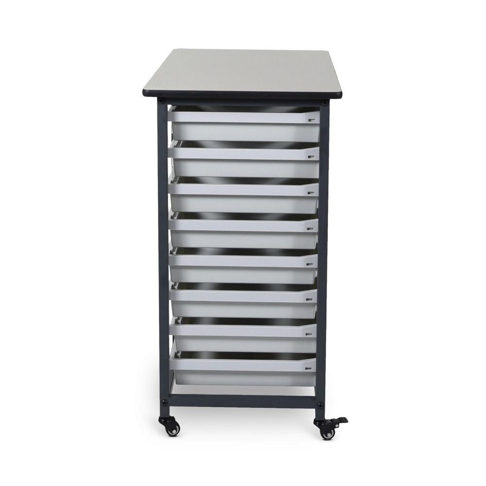 Luxor 37 In X 30 In Mobile Bin Storage Cart Double Row And
