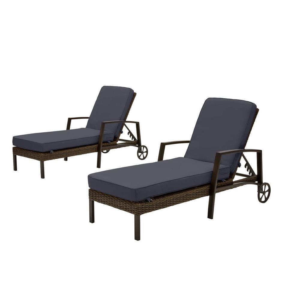 Hampton Bay Whitfield 5Piece Dark Brown Metal Outdoor Patio Round Fire