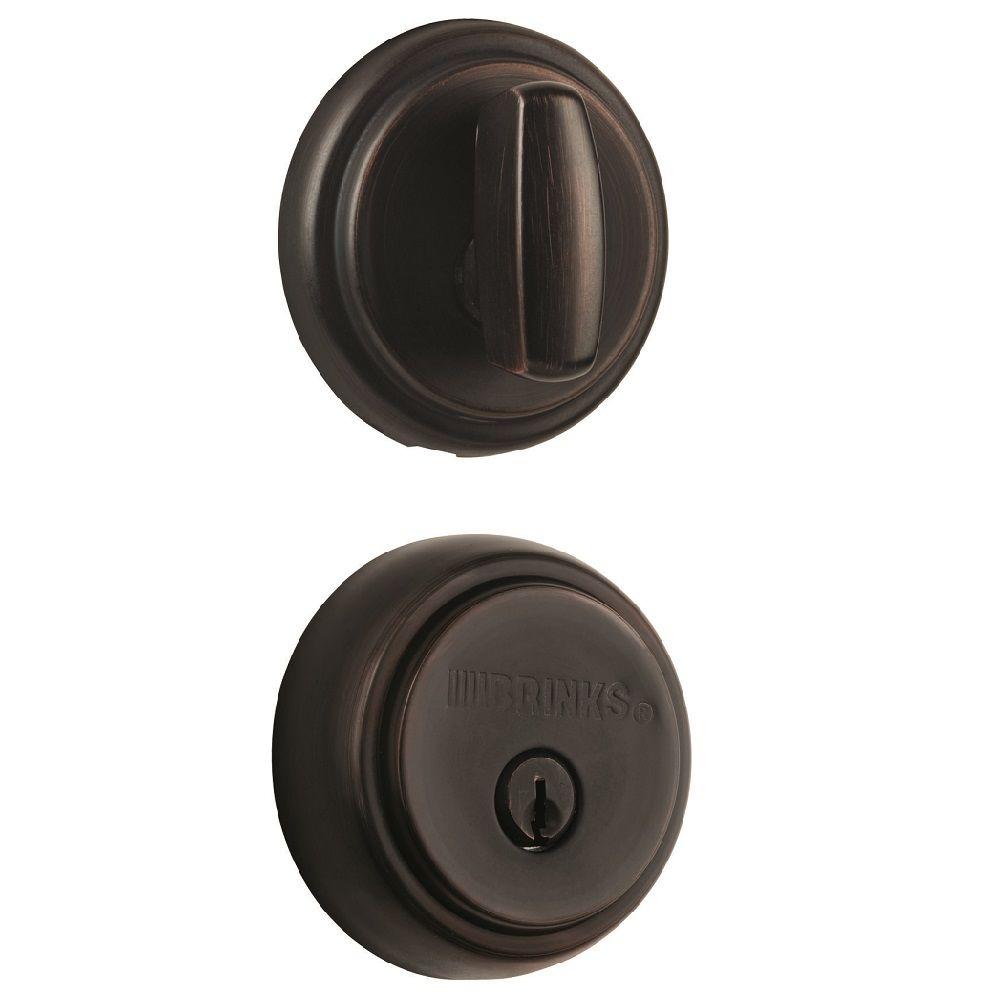 Brinks Home Security Amberhall Single Cylinder Tuscan Bronze Push Pull