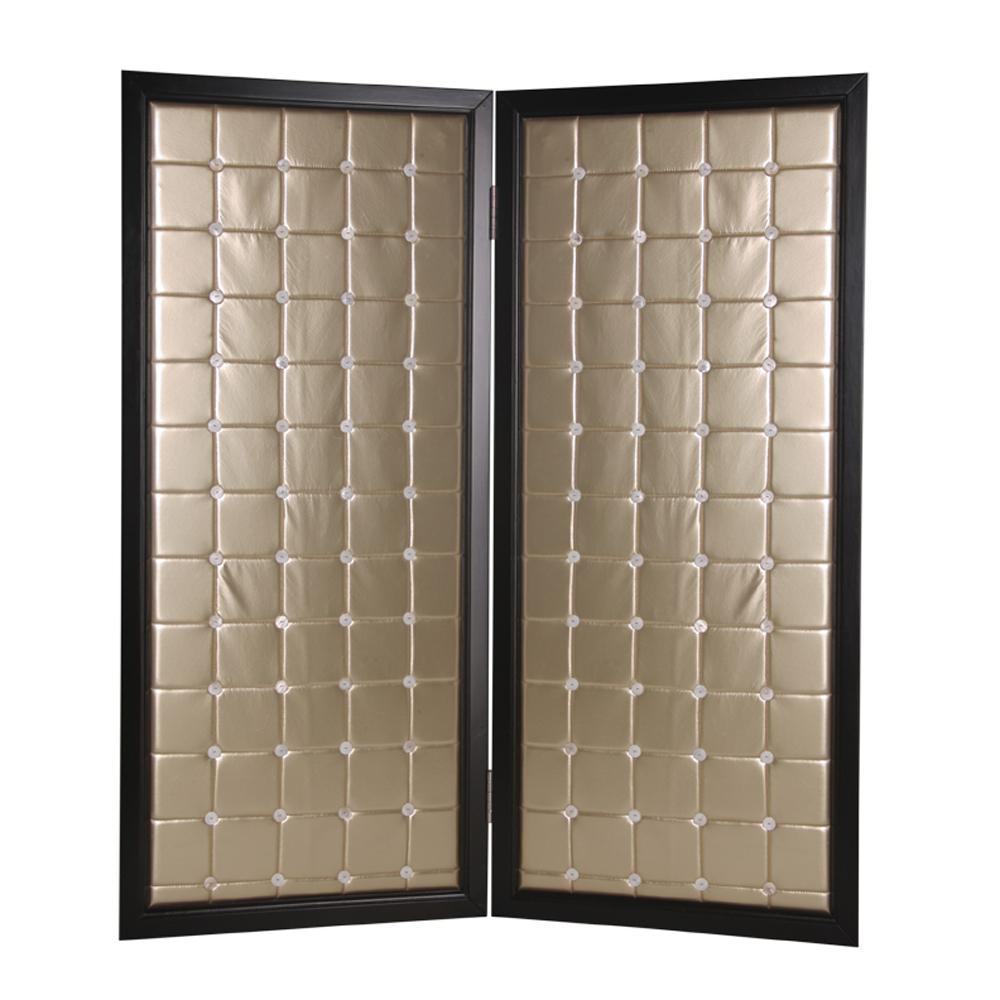 Beau Monde 7 Ft Gold 2 Panel Room Divider Beau Monde 7 Ft Gold 2 Panel Room Divider