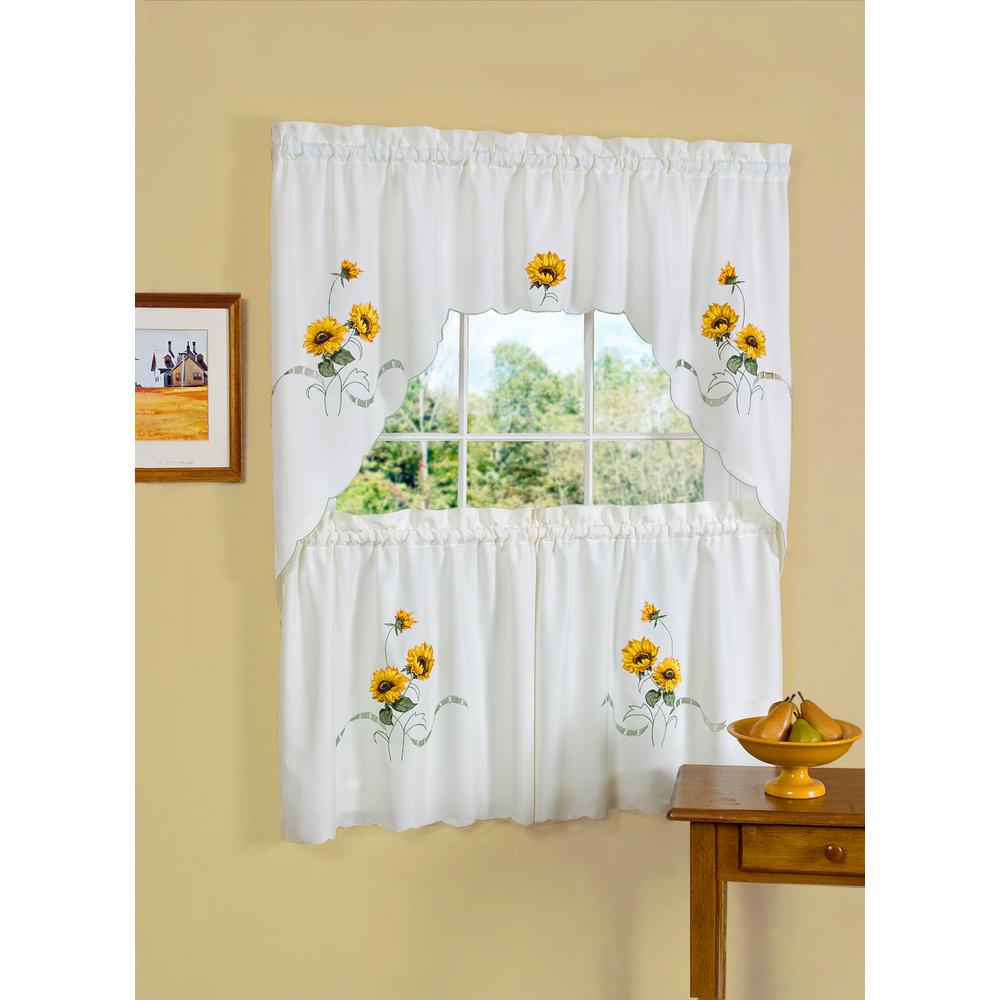 Achim Sheer Sunshine 24 In L Polyester Window Curtain Set In