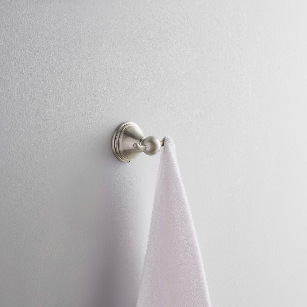 MOEN Preston Double Robe Hook in Spot Resist Brushed Nickel DN8403BN