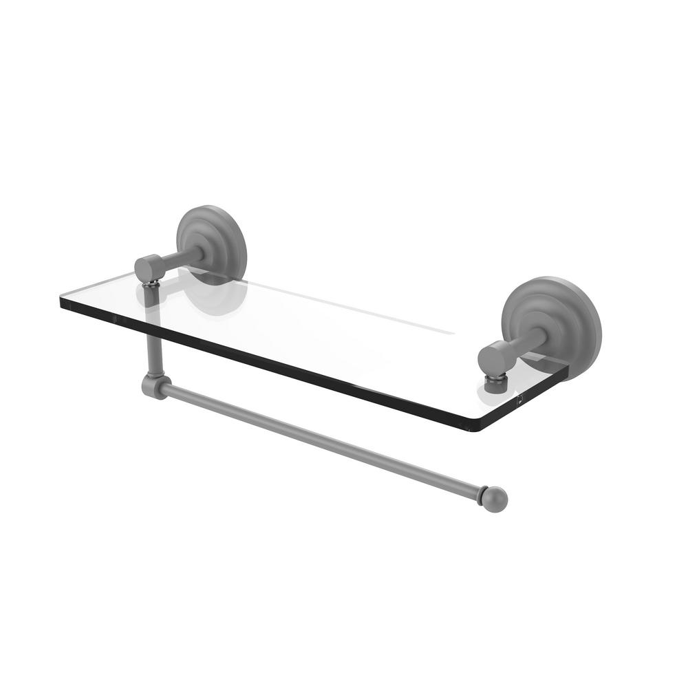 Allied Brass PQN-1PT//22-GAL-CA Prestige Que New Collection Paper Towel Holder with 22 Inch Gallery Glass Shelf Antique Copper