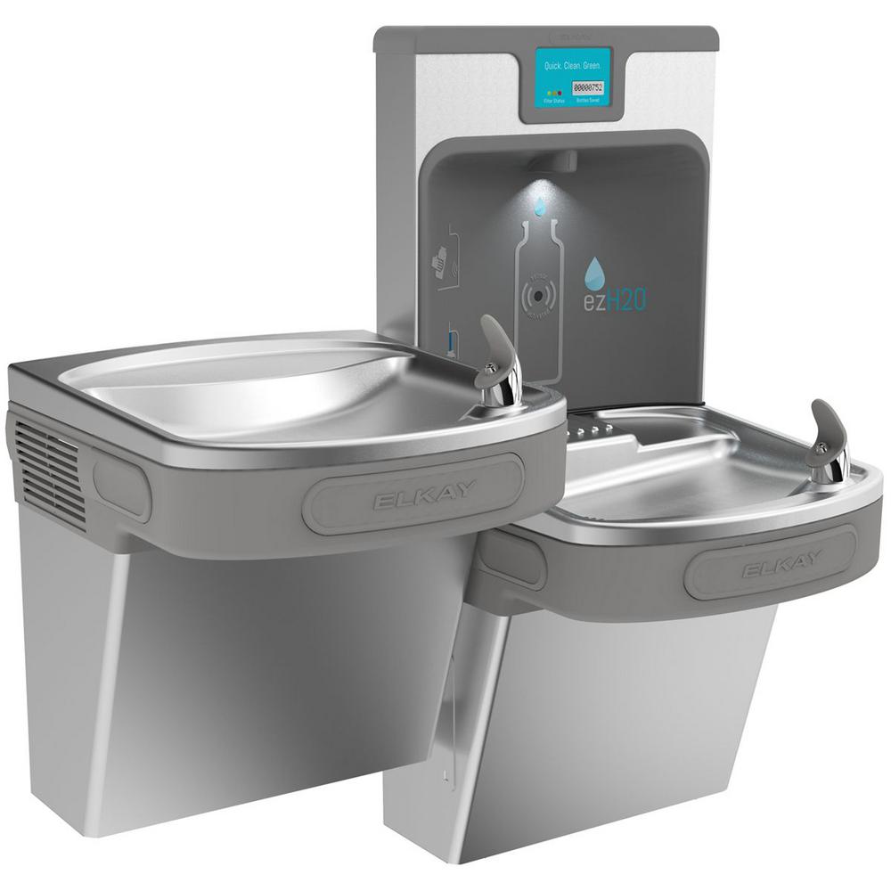 elkay filtered 8 gph ezh2o ada stainless steel bi level drinking fountain with bottle filling - Elkay Drinking Fountain elkay filtered 8 gph ezh2o ada stainless steel bi level drinking fountain with bottle filling - Elkay Drinking Fountain