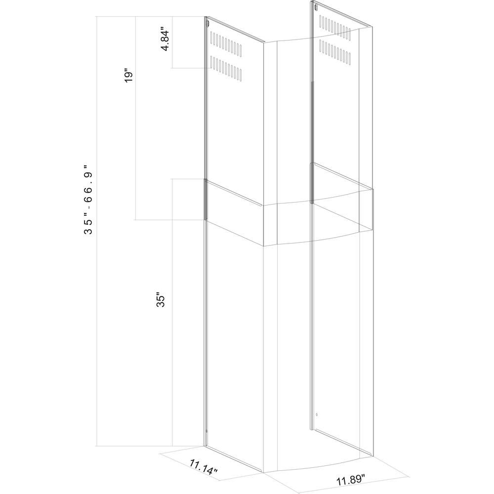 Winflo Stainless Steel Chimney Extension (up to 11 ft. Ceiling) for
