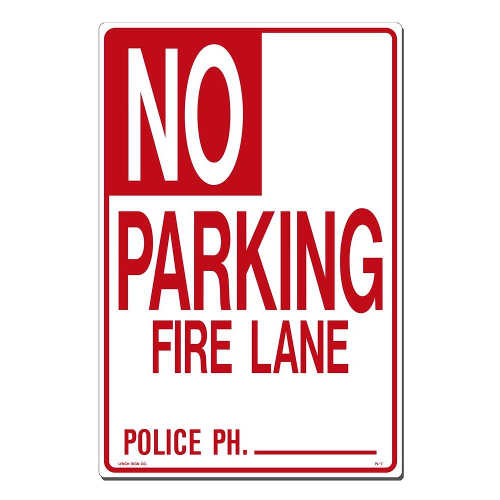 Lynch Sign 12 in. x 18 in. No Parking Fire Lane Sign