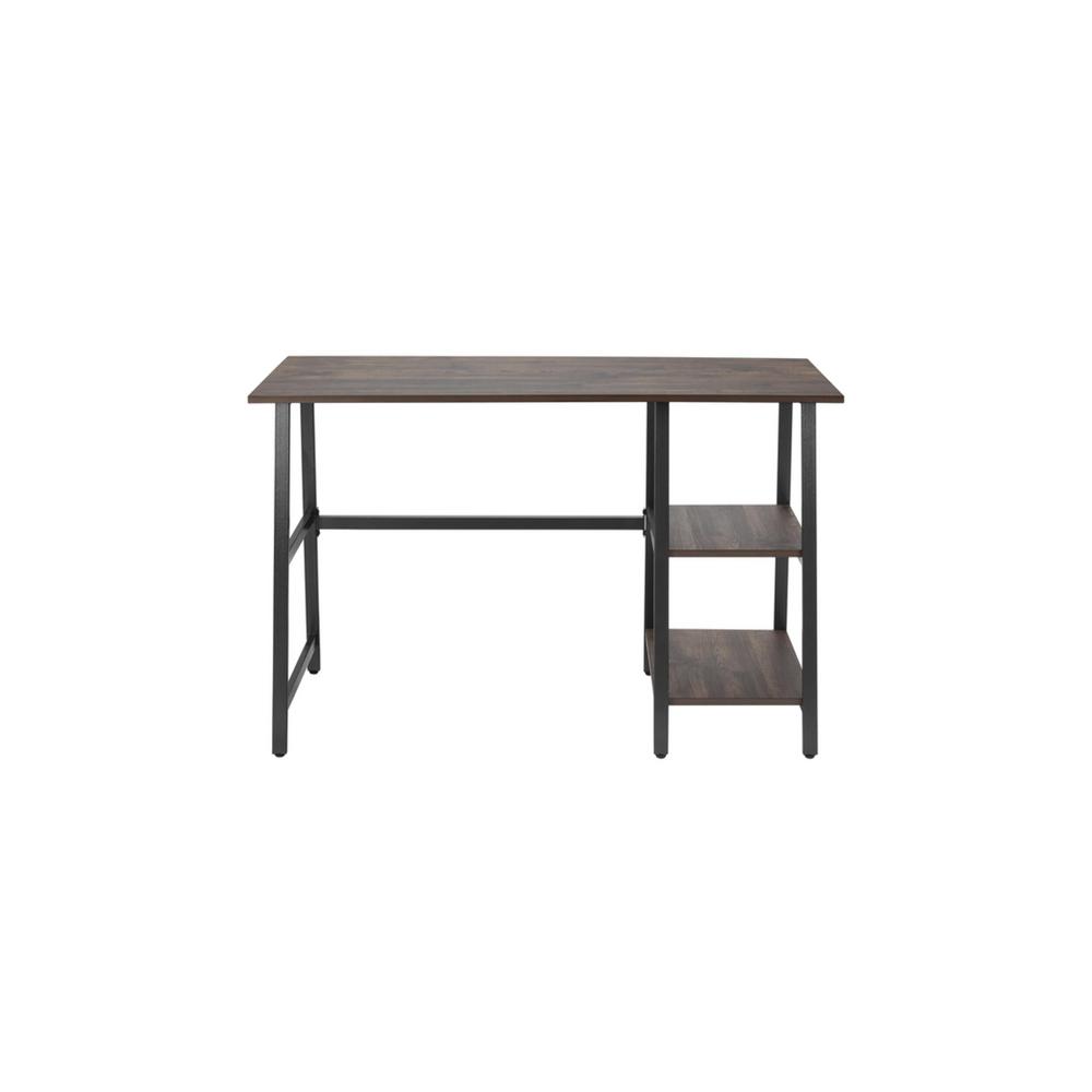 Stylewell Stylewell Dark Ash Finish Wood Writing Desk With Shelves