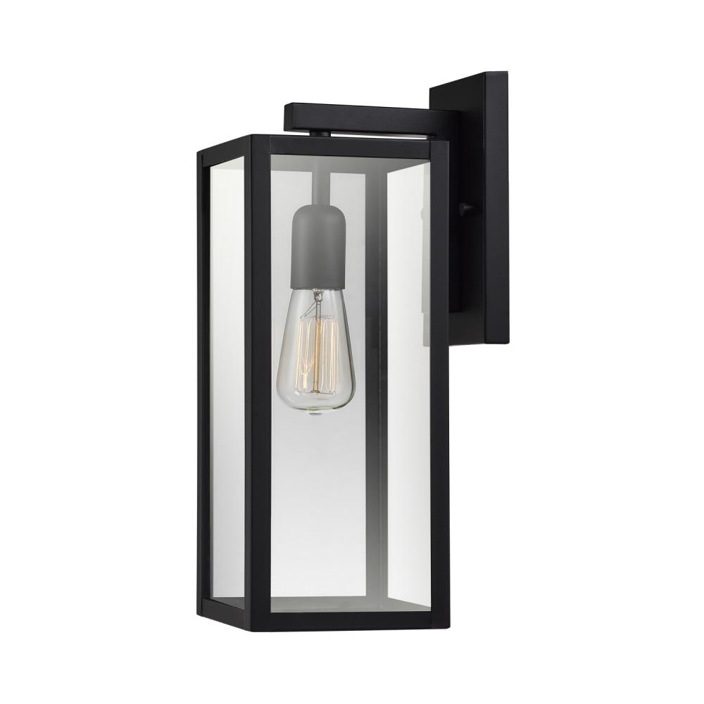 Outdoor Sconces Black Wall Lighting Bowery 1 Light Matte Black Outdoor Indoor Wall Sconce With Clear Glass Shade