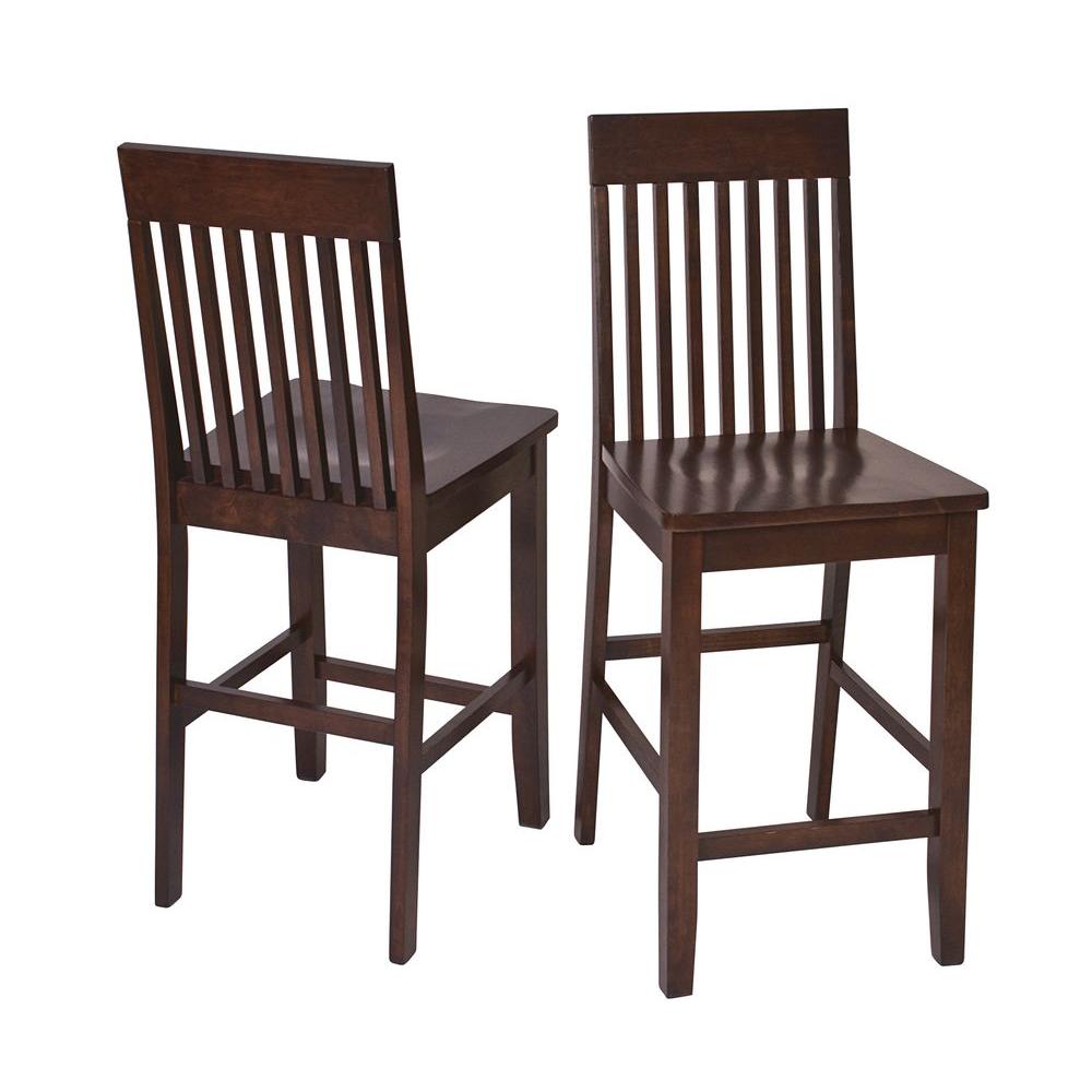 OSPdesigns Westbrook 24 inch Dark Brown Wood Bar Stool (Set of 2)