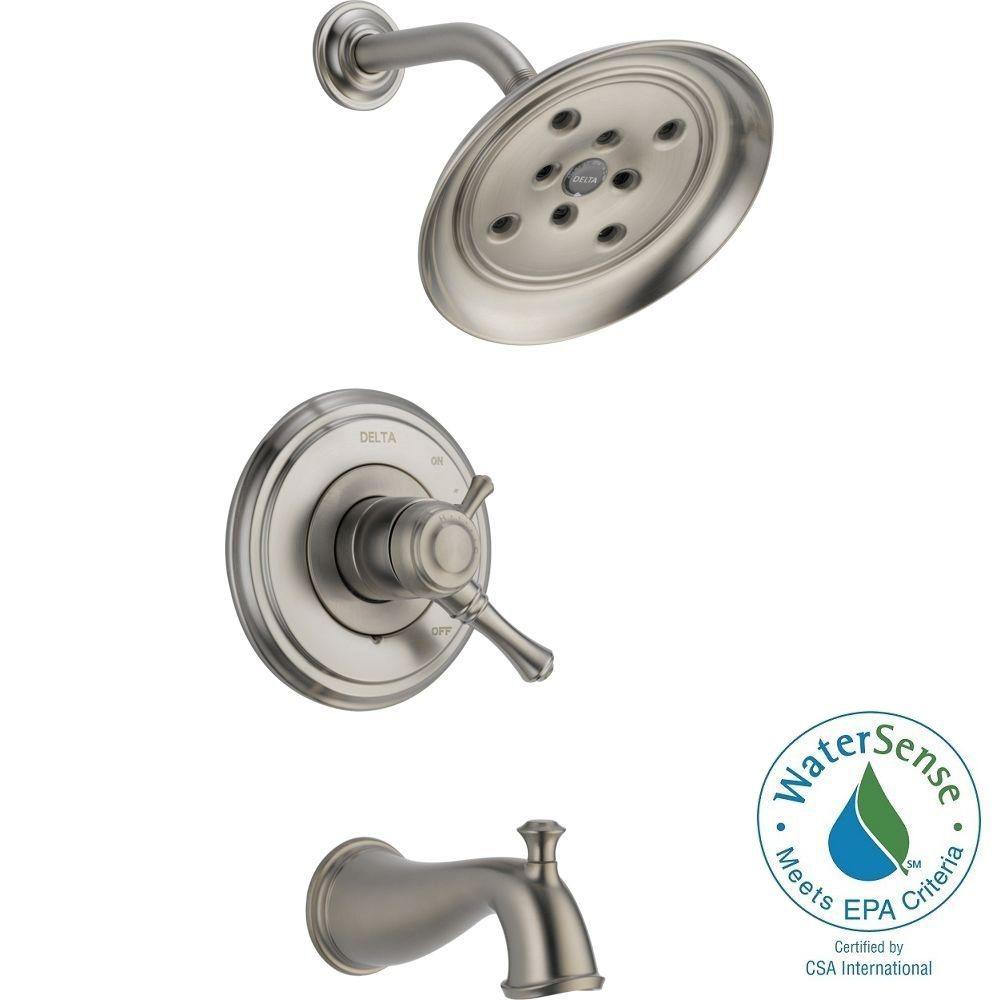 Delta Cassidy 1 Handle H2okinetic Tub And Shower Faucet Trim Kit Delta Cassidy 1 Handle H2okinetic Tub And Shower Faucet Trim Kit Only In Stainless