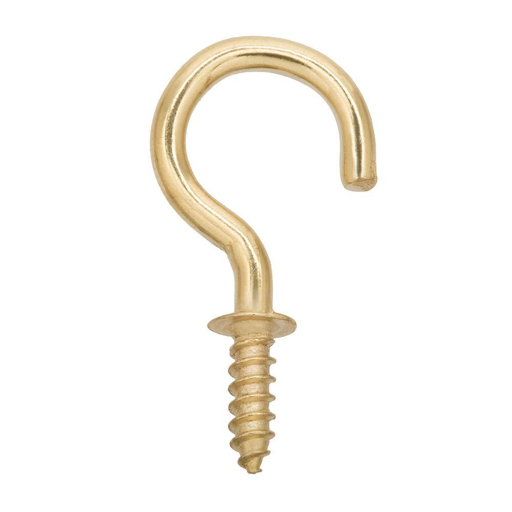 everbilt 100 piece 3 4 in brass plated cup hook 803342 the home depot
