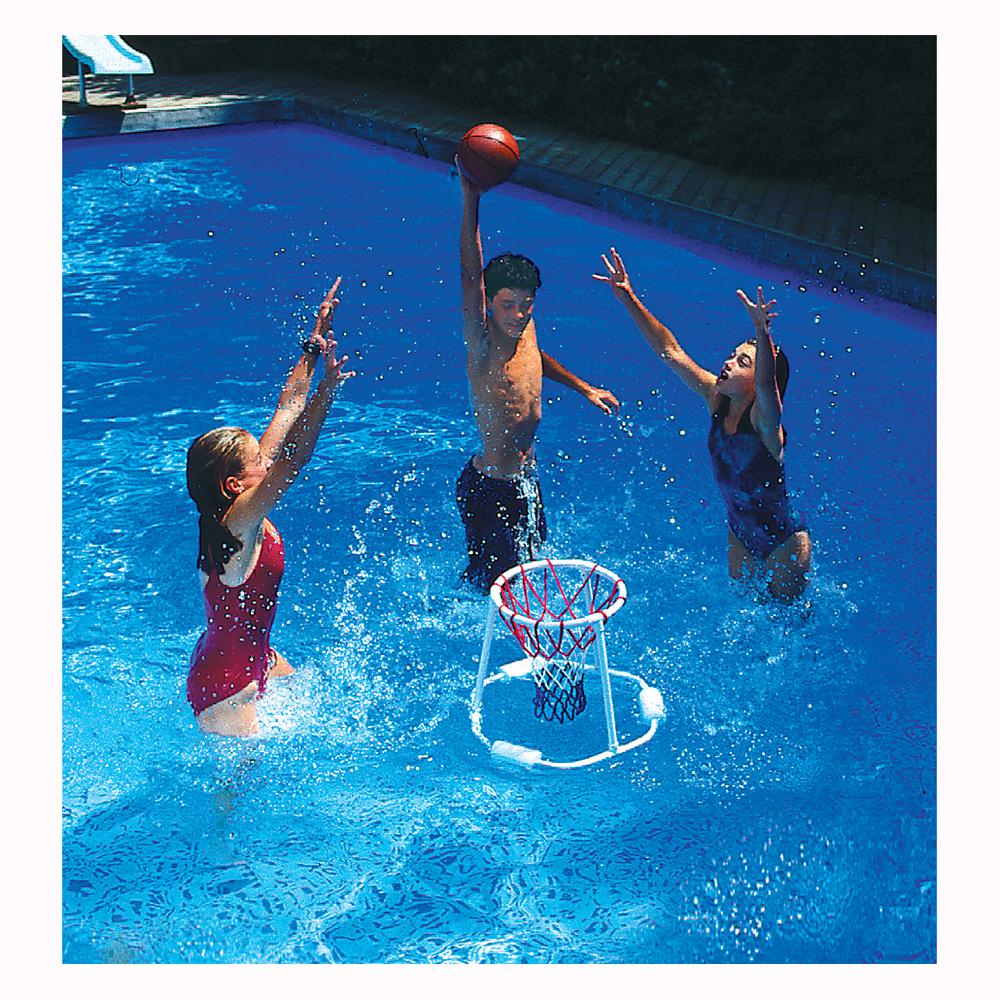 swimming pool floating basketball hoop